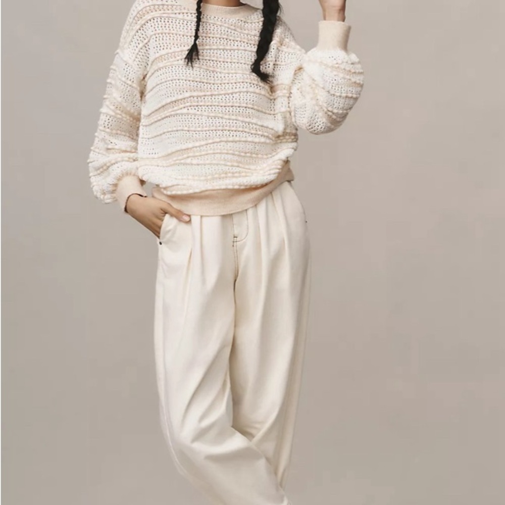 Anthropologie Open-Stitch Checkered Sweater Size Small - Picture 2 of 13